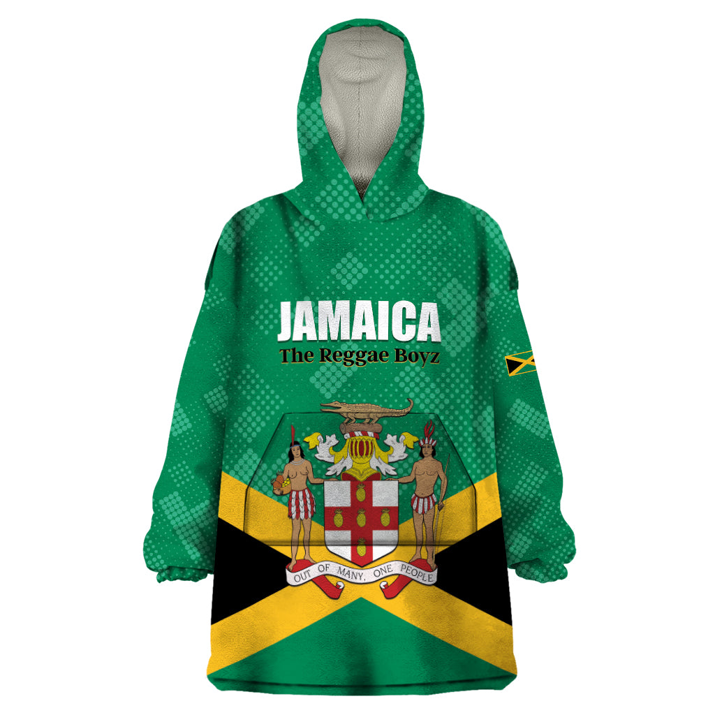 Personalized Jamaica 2024 Wearable Blanket Hoodie Jumieka Reggae Boyz