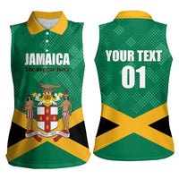 Personalized Jamaica 2024 Women Sleeveless Polo Shirt Jumieka Reggae Boyz - Wonder Print Shop