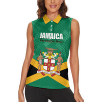 Personalized Jamaica 2024 Women Sleeveless Polo Shirt Jumieka Reggae Boyz - Wonder Print Shop