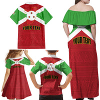 Personalized Burundi Family Matching Off Shoulder Maxi Dress and Hawaiian Shirt Coat Of Arms African Pattern - Wonder Print Shop