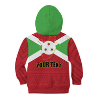 Personalized Burundi Kid Hoodie Coat Of Arms African Pattern - Wonder Print Shop