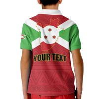 Personalized Burundi Kid Polo Shirt Coat Of Arms African Pattern - Wonder Print Shop