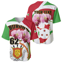 Personalized Burundi Independence Day Baseball Jersey Coat Of Arms Bujumbura Flower - Wonder Print Shop