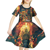 Bonalu Festival 2024 Kid Short Sleeve Dress Bonam Parikrama - Wonder Print Shop