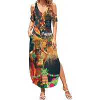 Bonalu Festival 2024 Summer Maxi Dress Bonam Parikrama - Wonder Print Shop
