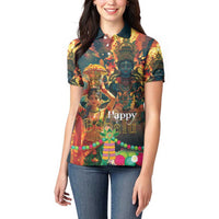 Bonalu Festival 2024 Women Polo Shirt Bonam Parikrama - Wonder Print Shop