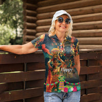 Bonalu Festival 2024 Women Polo Shirt Bonam Parikrama - Wonder Print Shop