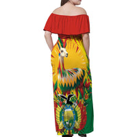 Bolivia Independence Day Family Matching Off Shoulder Maxi Dress and Hawaiian Shirt Puliwya Achka Aylluska Mamallaqta - Wonder Print Shop
