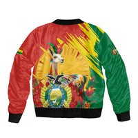Bolivia Independence Day Sleeve Zip Bomber Jacket Puliwya Achka Aylluska Mamallaqta - Wonder Print Shop