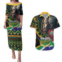 Nelson Mandela Birthday Couples Matching Puletasi and Hawaiian Shirt Leader of the Nation - Wonder Print Shop
