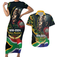 Nelson Mandela Birthday Couples Matching Short Sleeve Bodycon Dress and Hawaiian Shirt Leader of the Nation - Wonder Print Shop