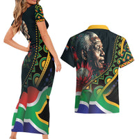 Nelson Mandela Birthday Couples Matching Short Sleeve Bodycon Dress and Hawaiian Shirt Leader of the Nation - Wonder Print Shop