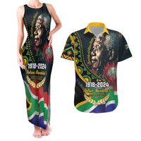 Nelson Mandela Birthday Couples Matching Tank Maxi Dress and Hawaiian Shirt Leader of the Nation - Wonder Print Shop