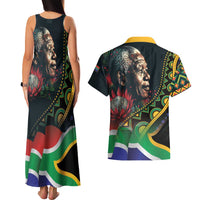 Nelson Mandela Birthday Couples Matching Tank Maxi Dress and Hawaiian Shirt Leader of the Nation - Wonder Print Shop