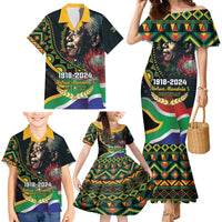 Nelson Mandela Birthday Family Matching Mermaid Dress and Hawaiian Shirt Leader of the Nation - Wonder Print Shop