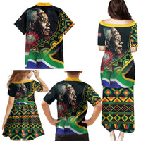 Nelson Mandela Birthday Family Matching Puletasi and Hawaiian Shirt Leader of the Nation - Wonder Print Shop