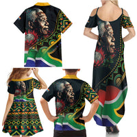 Nelson Mandela Birthday Family Matching Summer Maxi Dress and Hawaiian Shirt Leader of the Nation - Wonder Print Shop