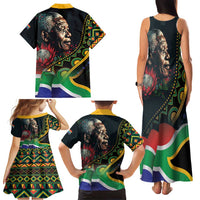 Nelson Mandela Birthday Family Matching Tank Maxi Dress and Hawaiian Shirt Leader of the Nation - Wonder Print Shop
