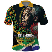 Nelson Mandela Birthday Polo Shirt Leader of the Nation - Wonder Print Shop
