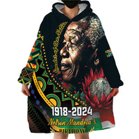 Nelson Mandela Birthday Wearable Blanket Hoodie Leader of the Nation - Wonder Print Shop
