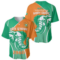 Ivory Coast Independence Day Baseball Jersey Cote d Ivoire Elephant - Wonder Print Shop