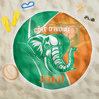 Ivory Coast Independence Day Beach Blanket Cote d Ivoire Elephant - Wonder Print Shop
