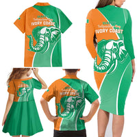 Ivory Coast Independence Day Family Matching Long Sleeve Bodycon Dress and Hawaiian Shirt Cote d Ivoire Elephant - Wonder Print Shop