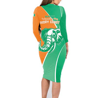 Ivory Coast Independence Day Family Matching Long Sleeve Bodycon Dress and Hawaiian Shirt Cote d Ivoire Elephant - Wonder Print Shop