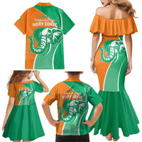 Ivory Coast Independence Day Family Matching Mermaid Dress and Hawaiian Shirt Cote d Ivoire Elephant - Wonder Print Shop