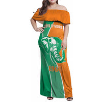 Ivory Coast Independence Day Family Matching Off Shoulder Maxi Dress and Hawaiian Shirt Cote d Ivoire Elephant - Wonder Print Shop