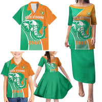 Ivory Coast Independence Day Family Matching Puletasi and Hawaiian Shirt Cote d Ivoire Elephant - Wonder Print Shop