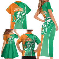 Ivory Coast Independence Day Family Matching Short Sleeve Bodycon Dress and Hawaiian Shirt Cote d Ivoire Elephant - Wonder Print Shop