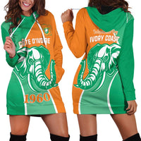 Ivory Coast Independence Day Hoodie Dress Cote d Ivoire Elephant - Wonder Print Shop
