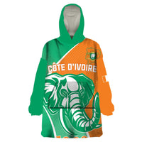 Ivory Coast Independence Day Wearable Blanket Hoodie Cote d Ivoire Elephant - Wonder Print Shop