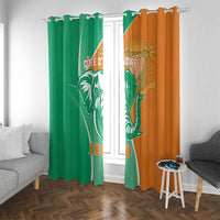 Ivory Coast Independence Day Window Curtain Cote d Ivoire Elephant - Wonder Print Shop