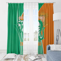 Ivory Coast Independence Day Window Curtain Cote d Ivoire Elephant - Wonder Print Shop