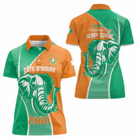 Ivory Coast Independence Day Women Polo Shirt Cote d Ivoire Elephant - Wonder Print Shop
