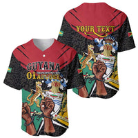 Personalized Guyana Emancipation Day Baseball Jersey Jaguar Skin Pattern - Wonder Print Shop