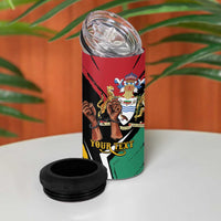 Personalized Guyana Emancipation Day 4 in 1 Can Cooler Tumbler Jaguar Skin Pattern - Wonder Print Shop