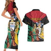 Personalized Guyana Emancipation Day Couples Matching Short Sleeve Bodycon Dress and Hawaiian Shirt Jaguar Skin Pattern - Wonder Print Shop