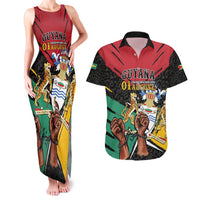 Personalized Guyana Emancipation Day Couples Matching Tank Maxi Dress and Hawaiian Shirt Jaguar Skin Pattern - Wonder Print Shop