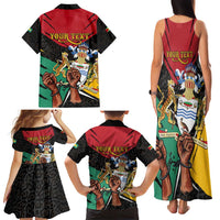 Personalized Guyana Emancipation Day Family Matching Tank Maxi Dress and Hawaiian Shirt Jaguar Skin Pattern - Wonder Print Shop