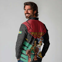 Personalized Guyana Emancipation Day Long Sleeve Polo Shirt Jaguar Skin Pattern - Wonder Print Shop