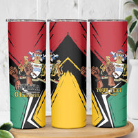 Personalized Guyana Emancipation Day Skinny Tumbler Jaguar Skin Pattern - Wonder Print Shop