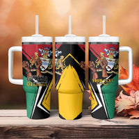 Personalized Guyana Emancipation Day Tumbler With Handle Jaguar Skin Pattern - Wonder Print Shop