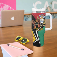 Personalized Guyana Emancipation Day Tumbler With Handle Jaguar Skin Pattern - Wonder Print Shop