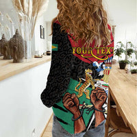 Personalized Guyana Emancipation Day Women Casual Shirt Jaguar Skin Pattern - Wonder Print Shop