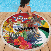 Guyana Canje Pheasant Beach Blanket Tropical Flowers - Wonder Print Shop