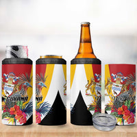 Personalized Guyana Canje Pheasant 4 in 1 Can Cooler Tumbler Tropical Flowers - Wonder Print Shop