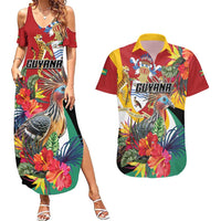 Personalized Guyana Canje Pheasant Couples Matching Summer Maxi Dress and Hawaiian Shirt Tropical Flowers - Wonder Print Shop